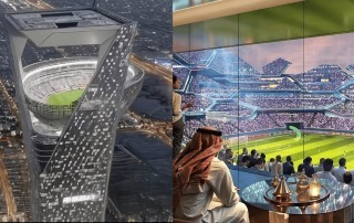 外国人「恐ろしい」サウジアラビア、地上350mの超高層ビル上にスタジアム建設!?前代未聞のW杯スタジアム構想に海外ファンが騒然!【海外の反応】